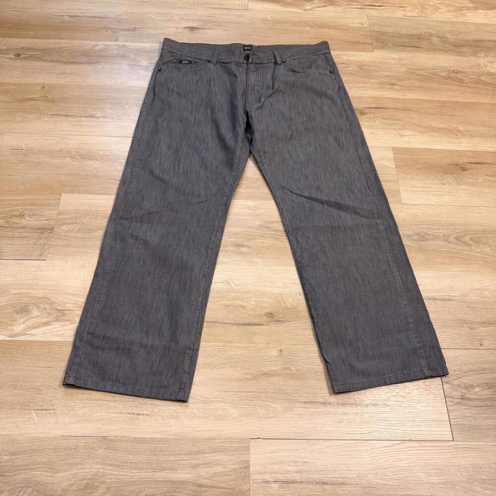 Hugo Boss Texas 5 Pocket Pants Gray Pinstripe Men's Size 40/34 x 28 Casual‎